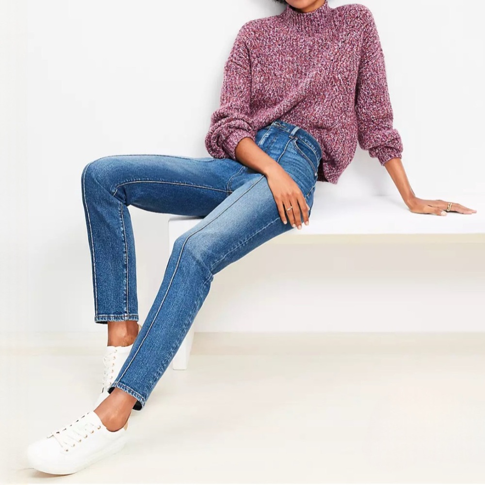 LOFT Straight Leg Jeans in Medium Blue Wash